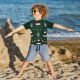 thumbnail image 3 of FORMRS Boys Rash Guard with Short Sleeves UPF 50+ Swim Shirts Sizes 3-12T, Christmas Santa Hats, 3 of 6