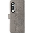 thumbnail image 2 of Wallet Case for Samsung Galaxy Z Fold 4 5G, 3D Butterfly Flower PU Leather with Credit Card Slots Holder Magnetic Closure Folio Phone Cover for Samsung Galaxy Z Fold 4 5G Rhinestone Grey, 2 of 14