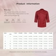 thumbnail image 5 of inhzoy Unisex Men's Chef Coat Kitchen Restaurant Work Uniform Cook Shirts Tops Black Long Sleeve L, 5 of 5