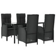 thumbnail image 3 of vidaXL 5 Piece Patio Dining Set with Cushions Black Poly Rattan, 3 of 10