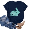 thumbnail image 4 of Baqcunre Womens Tops,Easter Womens Short Sleeve Crew Neck Rabbit Bunny Printed T Shirt Top Casual Slim Shirts Tee Blouse,Shirts For Women,Graphic Tees,Going Out Tops For Women,Womens Clothes,Navy,M, 4 of 4