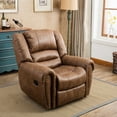 thumbnail image 2 of Bonzy Home Recliner Comfortable Arms and Back Single Reclining Chair Sofa for Living Room Bedroom, Brown, 2 of 7
