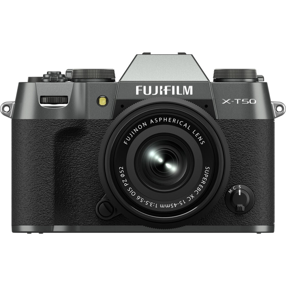 Fujifilm X-T50 Mirrorless Digital Camera XC15-45mmF3.5-5.6 OIS PZ Lens Bundle Kit With 64GB Memory Card + Mc Pro Filter Kit + Camara Bag + More Accessories - Charcoal Silver