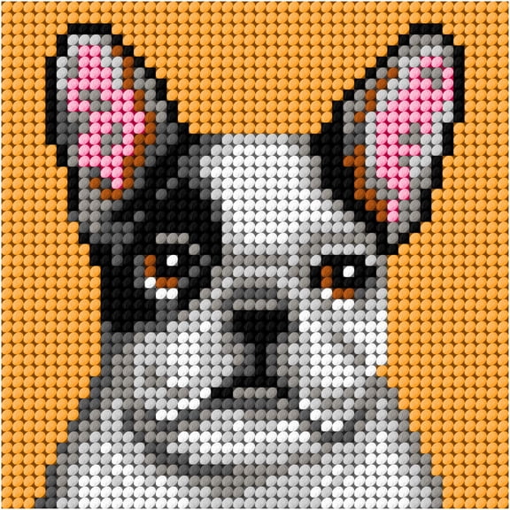 "My first embrodiery" kit. Nedlepoint (half stitich) kit "Bulldog" 6764