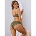 thumbnail image 2 of Unique Bargains Women's Floral Lace Lingerie 2 Piece Bra and Underwear Sets D 36 Green, 2 of 6