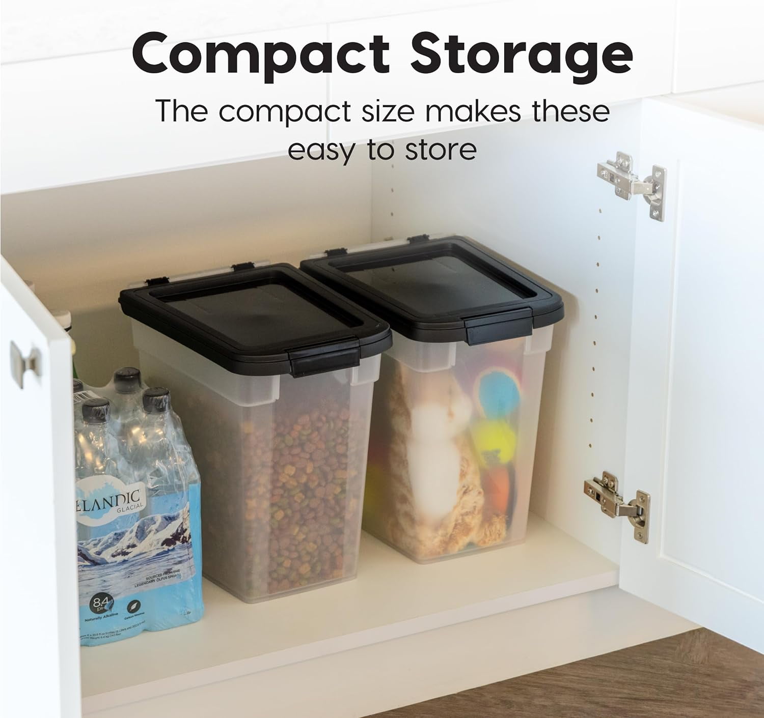 IRIS 10 Lbs. Airtight Pet Food Container | Dog & Cat Food Storage Bin | Treat Box 2Pk