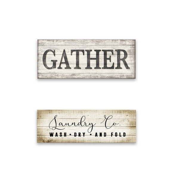 Artissimo Designs # 1 Toile imprimée Gather and Laundry Co. - 36 x 12 po x 1,25 d