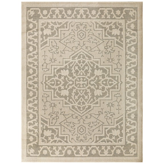 Nourison Tulum 8' x 10' Taupe Olive Indoor/Outdoor Rug