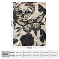 thumbnail image 4 of Qinduosi Skull Blanket Decorative Death Moth and Flowers Plush Blanket for Bed Sofa Couch Decor Pesonalized Skeleton Bones Throw Blanket Black Cream Fuzzy Blanket, 4 of 6