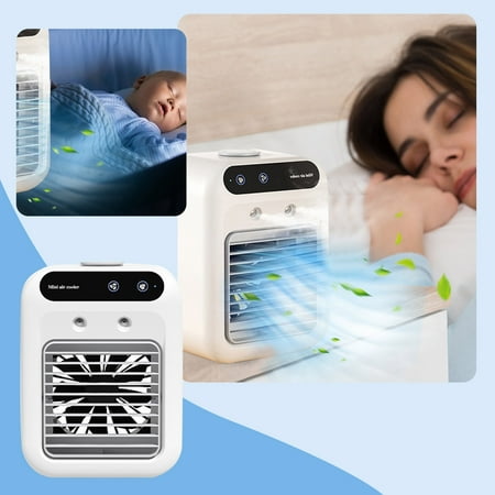 

Ygxbm Air Cooler Air Cooler Portable Air Conditioner Small Air Cooler Rechargeable Plug in Use Air Cooler Usb Air Conditioner 3 Speed Silent Air Cooler for Bedroom Room Car Travel and Indoor
