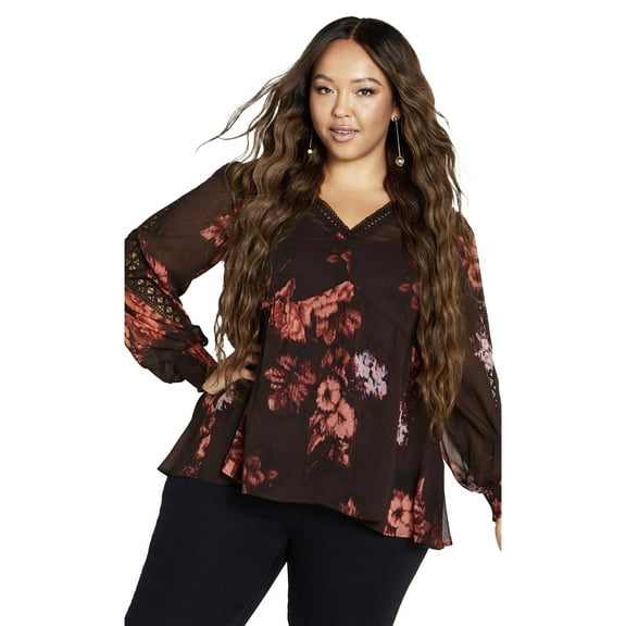Avenue Women's Plus Size Hailey Print Top