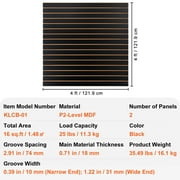 KFFKFF Slatwall Panels Heavy Duty 24H x 48L Garage Wall Organizer Set of 2 Panels, Black