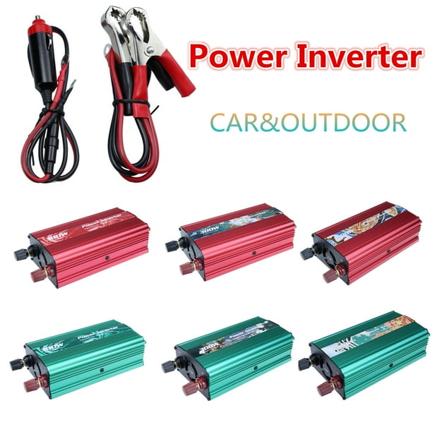 onlyliua ¡ ¡Promoción de Temporada! Inversor de Onda Sinusoidal Pura de 300 W, 12 V y Ca 110 V, Adaptable a Ampliación de Automóvil, Convertidor de Corriente a Carga Usb de 2 a y 2 Abrazaderas de Bat