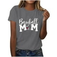 thumbnail image 2 of Lilgiuy Baseball Mom Shirt for Women Vintage Baseball Graphic Letter Print Mom Shirt Tee Baseball Mama Short Sleeve T-Shirts for Holiday Vacation Travel(Gray,M), 2 of 4
