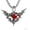 Red Love Bat, variant on Gothic Bat Pendant Necklace for Men, Stainless Steel Dark Style Bat Jewelry with Red Eyes, Adjustable 22in+2.4in Link Chain Retro Goth Halloween Accessories