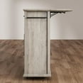 thumbnail image 6 of Rolling Kitchen Island Cart with Storage, Foldable Drop Leaf Top, 2 Glass-Door Cabinets, 2 Large Drawers, Spice Rack & Towel Bar, Mobile Kitchen Cart on Lockable Wheels, Grey, 6 of 7