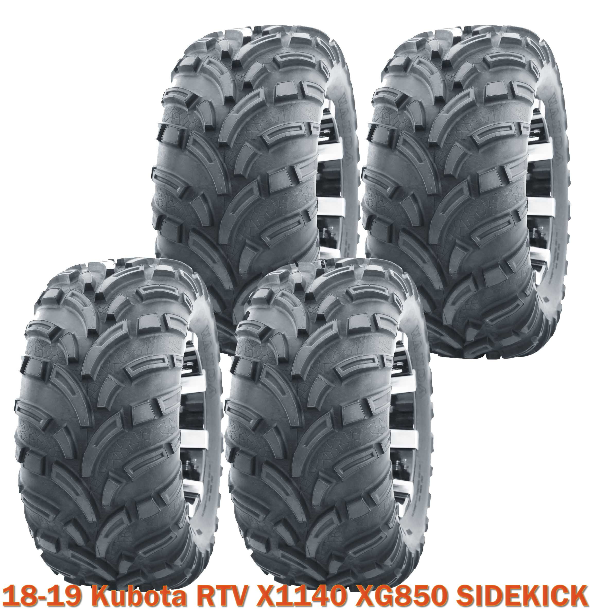 25x10-12 25x10x12 Complete Set WANDA Lit Mud ATV Tires Fit 05-06 Kubota RTV 900 - Foto 11