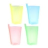 NUOLUX 4PC Candy Color Sippy Cups Water Practical Large Capacity Straw Cups for Children Kids Random Color