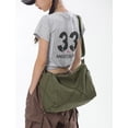 thumbnail image 2 of Kukuzhu Canvas Hobo Bag for Women Men Crossbody Shoulder Bag Handbag Large Totes Purse Satchele with Pure Color, 2 of 6