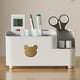 thumbnail image 4 of Porta pañuelos de plástico con organizador | Organizador de escritorio multifuncional para mandos a distancia, bolígrafos y cosméticos | Dispensador de pañuelos antideslizante y resistente a caídas, 4 of 5