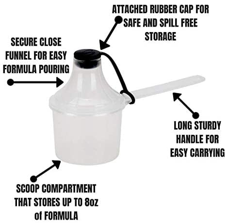 The Scoopie Supplement Container, Scoop, and Funnel System for Pre Workout Powder and Post Workout Protein, Spill Proof Holder Dispenser, Gym and Shak