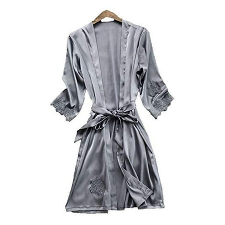 Womens Sexy Satin Lace Night Gown Nightdress Babydoll Lingerie Sleepwear