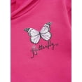 thumbnail image 6 of vastwit Girls Hip Hop Dance Top Butterflies Printed Long Sleeves Pullover Hoodies Sweatshirts Rose 16, 6 of 7