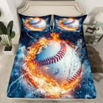 thumbnail image 2 of Castle Fairy Sport Baseball 4 Pieces Queen Sheet Sets for Teens Women Men,Ball Gamer Ultra Soft Flat Sheet,Abstract Lightning Queen Fitted Sheet,Lightweight Room Decor, 2 of 7