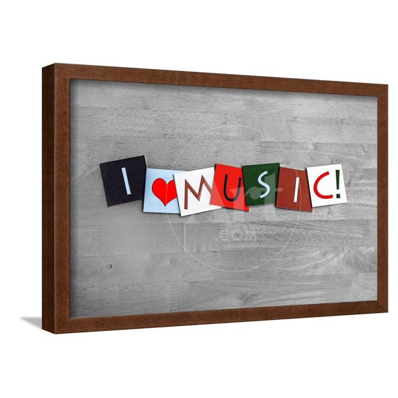 Music, Sign Series for Music, Singing, Concerts and Bands, Framed Art Print Wall Art by EdSamuel Sold by Art.Com