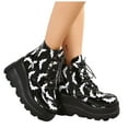 thumbnail image 6 of Leozcaa Women Mary Jane Dress Pumps Shoes Cute Platform Gothic Round Toe Chunky Wedge Heel Ankle Boots, 6 of 7