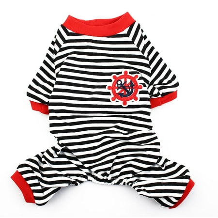 Pattern Pet Accessories - Pet Dog Embroidery Pattern Sleepwear Shirt Pajamas Apparel Size S