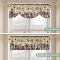 thumbnail image 5 of Farm Tie Up Valance Curtains for Windows, Kitchen Curtains Window Treatments, American Country Barn Star Vintage Berry Brown Short Window Shades Valances for Bedroom Bathroom Cafe 42"x12", 5 of 8