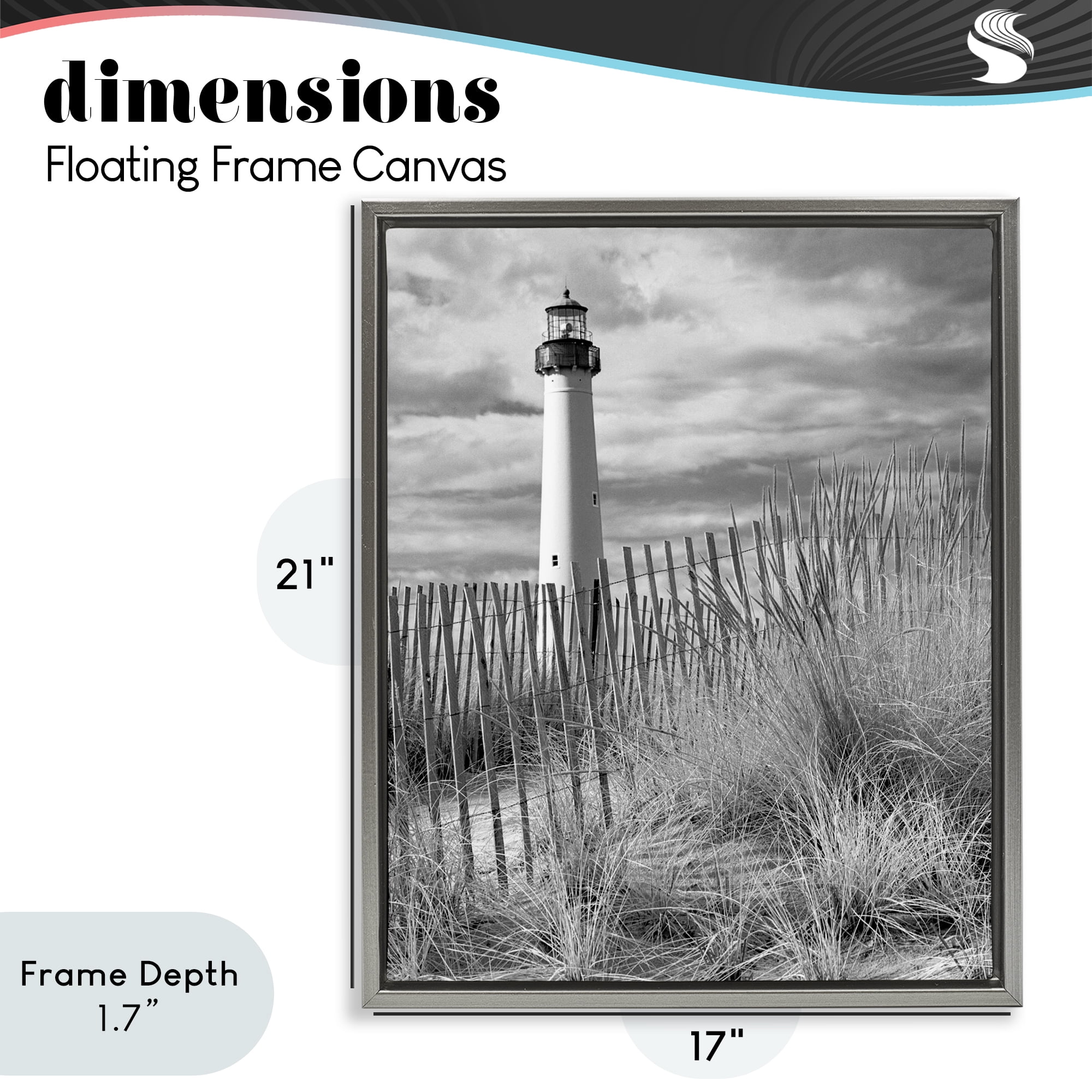 Stupell Industries Cape May Lighthouse View Gray Framed Floater Canvas Wall Art, design by MJ Photography