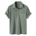 thumbnail image 2 of Palato Mens T Shirts,Men's Fashion Casual And Comfortable Short-sleeved Solid Color Single-breasted Shirt Top, 2 of 5
