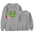 thumbnail image 4 of Chandail en Molleton Grinch pour Femmes Grande Taille Mode Décontractée Imprimé de Noël Manches Longues Col Rond Chandail Ample Chandails en Molleton Grinch Imprimé, P-3TG, 4 of 4