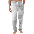 thumbnail image 2 of GrmtClth Mens Pajamas Lightweight Tie-Dye Print Pjs Bottoms Stylish Drawstring Elastic Waist Lounge Pants Soft Sleepwear with Pockets and Button Fly Light Gray XXL, 2 of 8