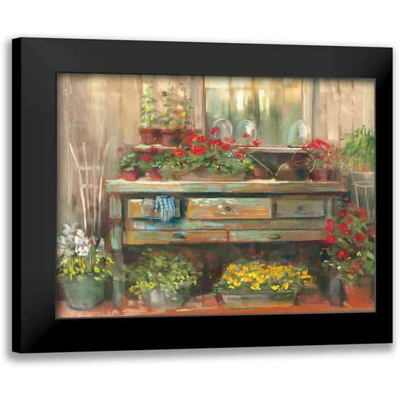 Rowan, Carol 14x12 Black Modern Framed Museum Art Print Titled - Gardners Table