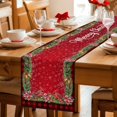 thumbnail image 5 of Red Plaid Christmas Table Runner 72 Inches Long Farmhouse Dress Scarves, Xmas Snowflake Poinsettia Botanical Dining Tablerunner for Coffee Table/Kitchen Island/Party Décor, 13" x 72", 5 of 8