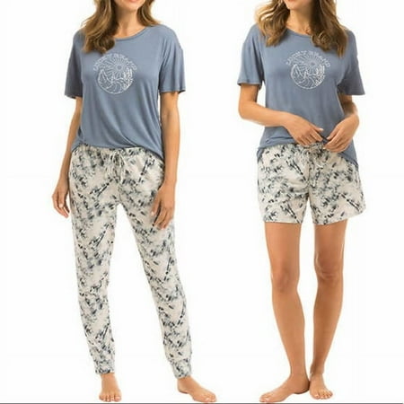 Lucky Brand Ladies 3-piece Pajama Set, Top/Pant/Short set