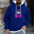 thumbnail image 2 of bbymog Mens Hoodies Christmas Printed Oversized Pullover Tops Casual Long Sleeve Hooded Sweatshirts with Drawstring Blue L, 2 of 5