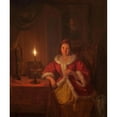 thumbnail image 3 of Petrus Kiers 20x23 Black Modern Framed Museum Art Print Titled - In the Boudoir (1841), 3 of 5