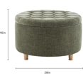 thumbnail image 2 of Wovenbyrd Classic Button Tufted Storage Ottoman Footstool with Lift Off Lid, Boucle Performance Fabric, 2 of 17
