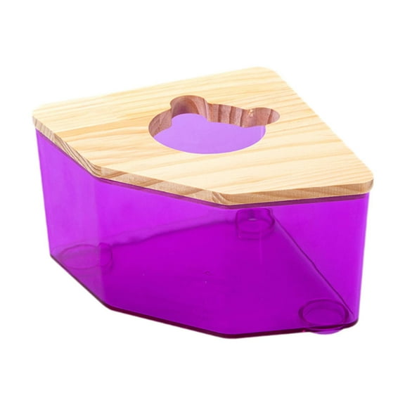 Mornei Hamster Sand Bath Box Easy to Clean Acrylic for Gerbil Little Animal Hamster Violet