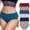 35# Blue, variant on Women’s High Waist Cotton Underwear, Breathable Tummy Control Full Coverage Briefs, 6 Pack Soft Stretch Butt Lifting Panties Blue XL