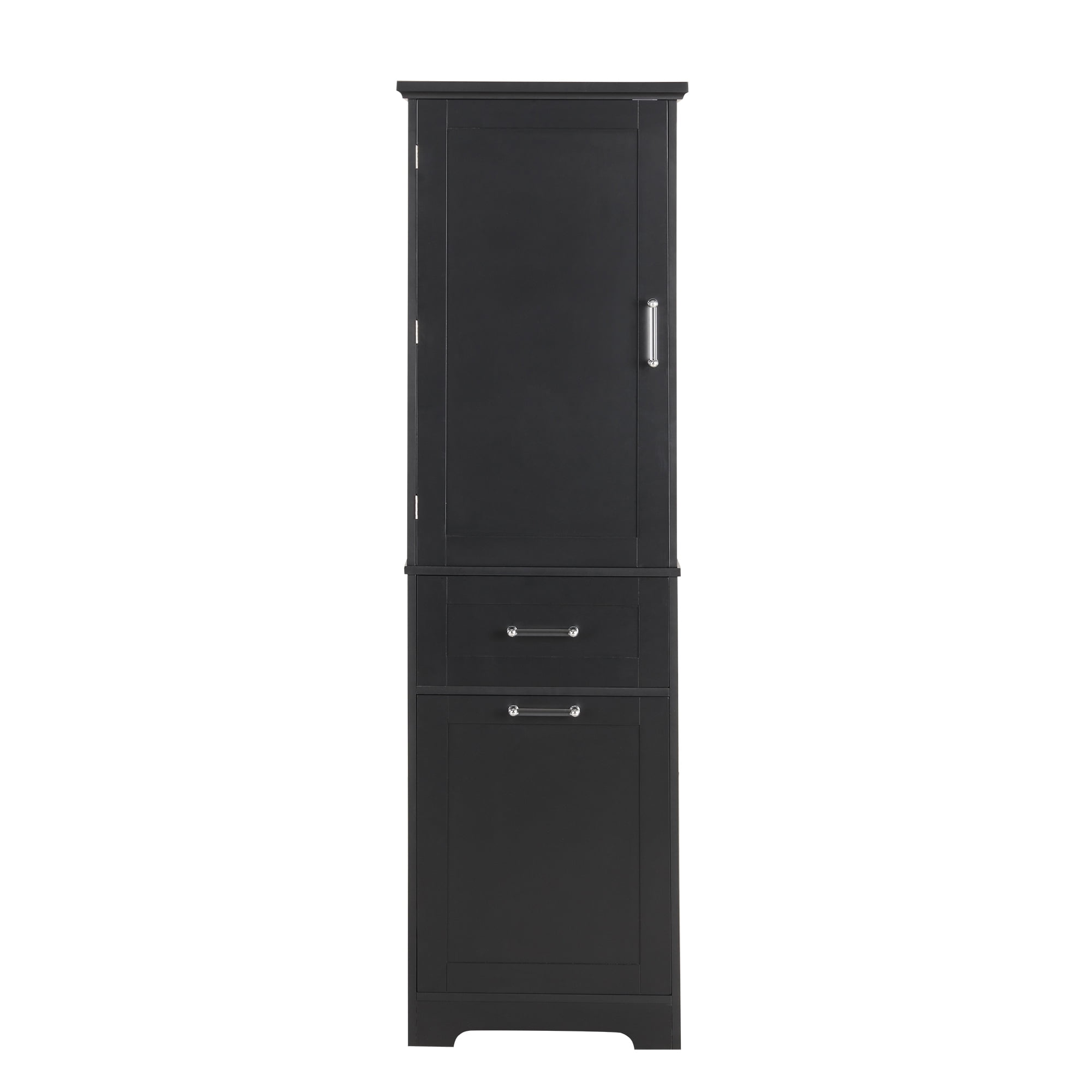 ALEXLOGER 68.1"/68.4" Tall Bathroom Storage Cabinet with 1 Door and 2 Drawers, Freestanding Linen Cabinet, Wooden Pantry with Adjustable Shelf for Kitchen, Bathroom, Living Room