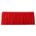 thumbnail image 1 of Faldón de mesa de 1,8 m para mesas rectangulares, mantel plisado resistente a las arrugas, mantel reutilizable con volantes., 1 of 8