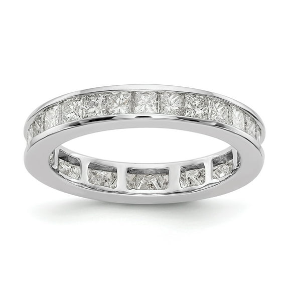 2 Ct. Channel Set Princess Cut Diamond Womens Eternity Wedding Band Ring in 14k White Gold