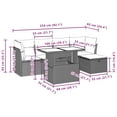 thumbnail image 2 of vidaXL 6 Piece Garden Sofa Set with Cushions Brown Poly Rattan, 2 of 5