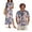 American Flag Coconut Tree, variant on Tropical Flower Couples Matching Outfits Breathable Button Down Hawaiian Shirt Red Summer Beach Flowy Dress