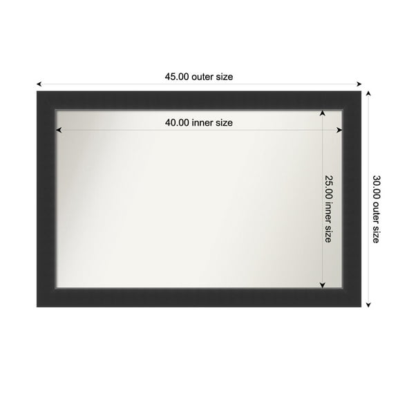Amanti Art Custom Wall and Bathroom Mirror (30 x 45 in.), Corvino Black Frame